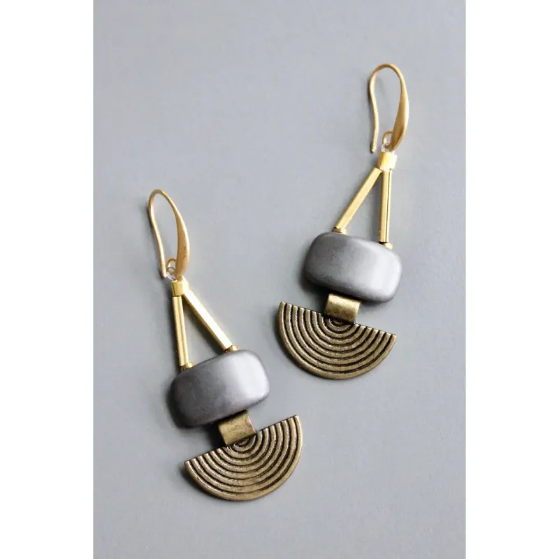 Artdeco Hematite Dangle Earrings