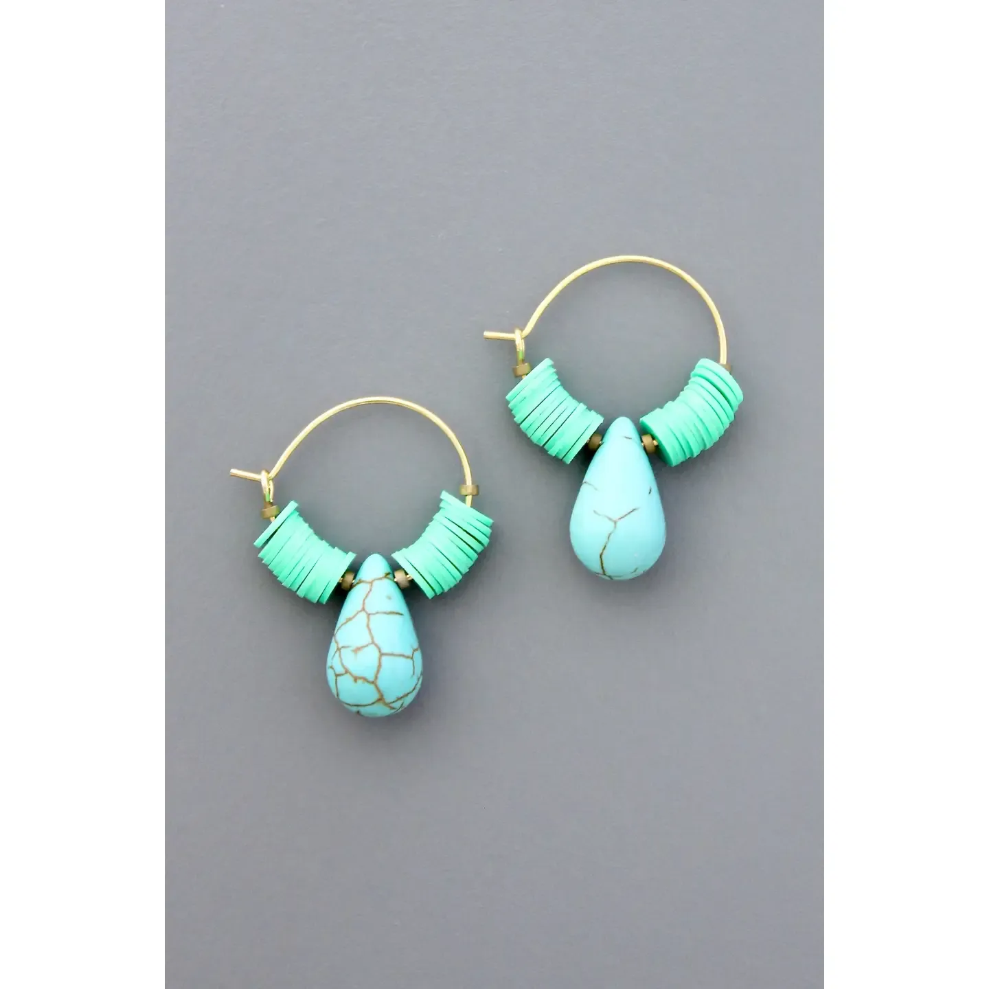 Mint and Turquoise Hoops