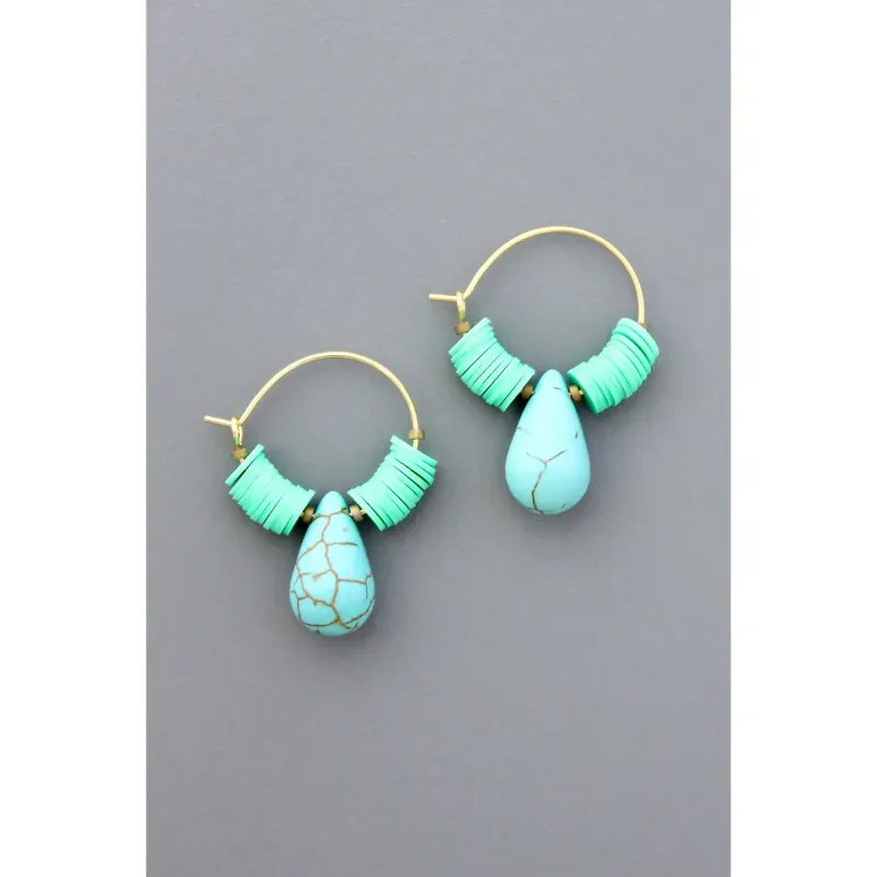 Mint and Turquoise Hoops