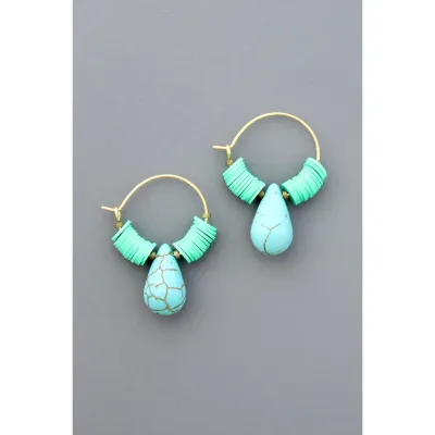 Mint and Turquoise Hoops