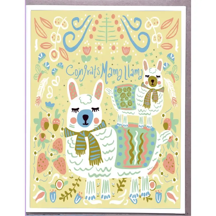 Mama Llama Baby Card