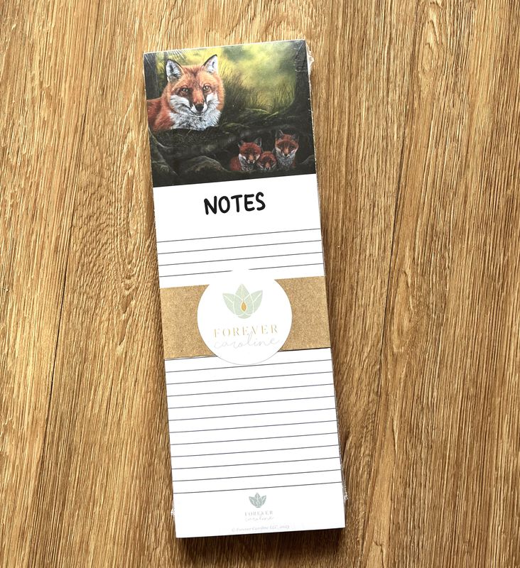 Fox w Kits Note Pad