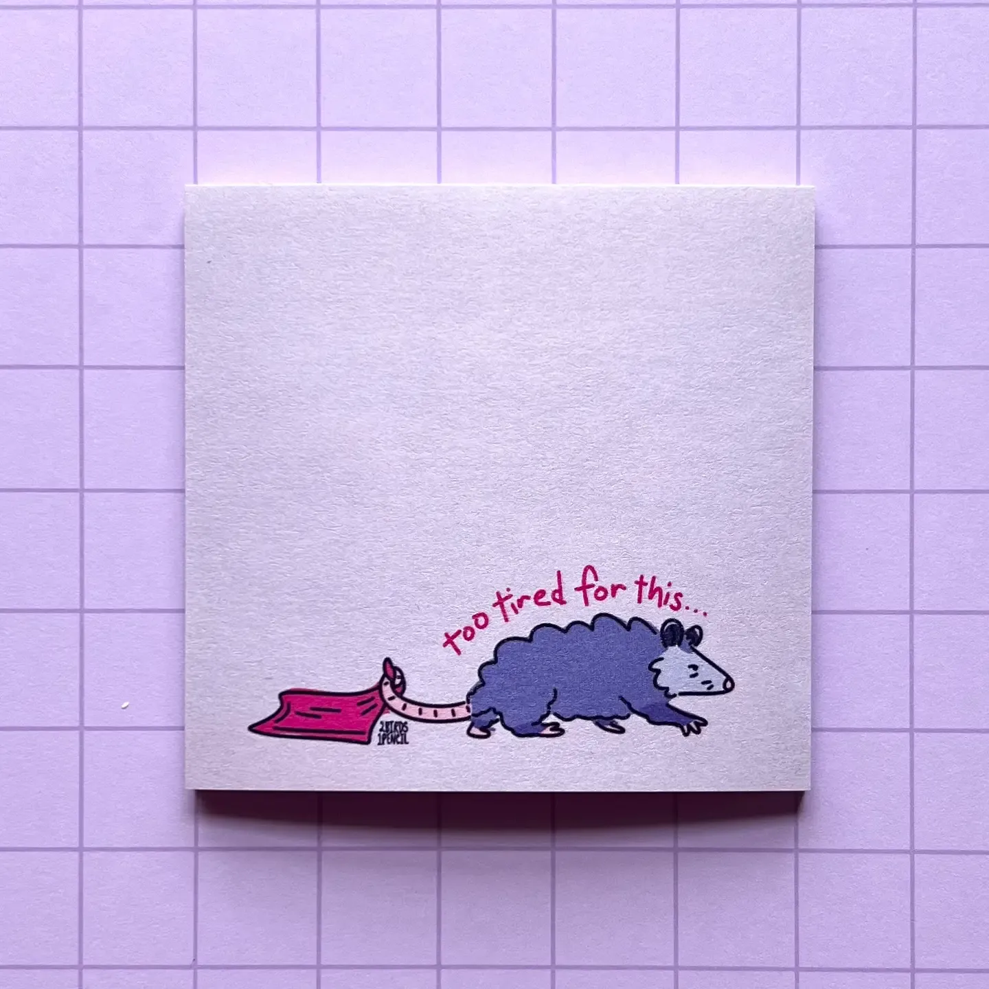 Tired Possum Sticky Notes