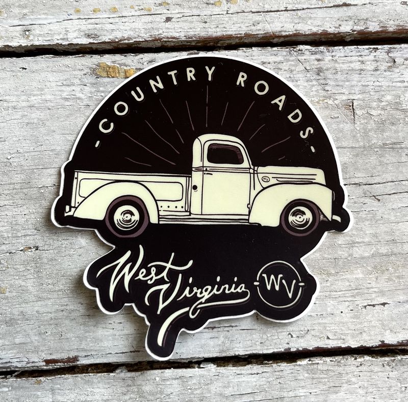 Country Roads Truck Sticker