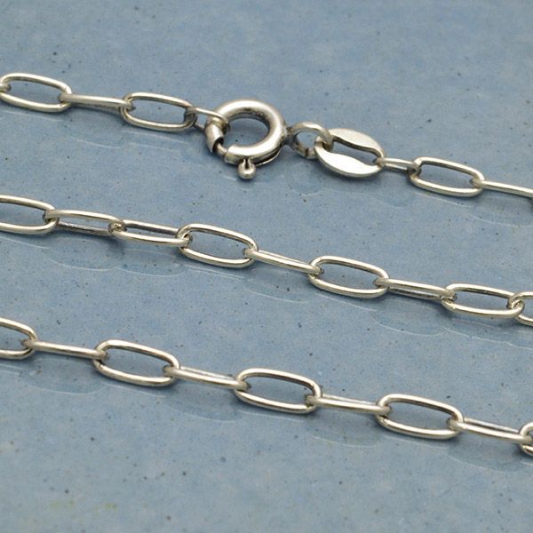 Silver Paperclip Necklace 18&quot;