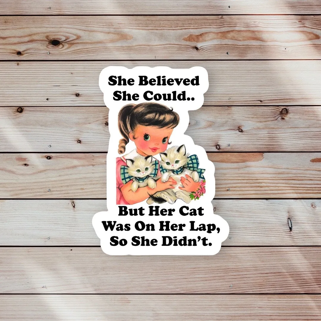 Cat in Lap Sticker