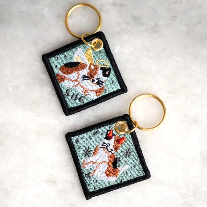 Dual Cat Keychain
