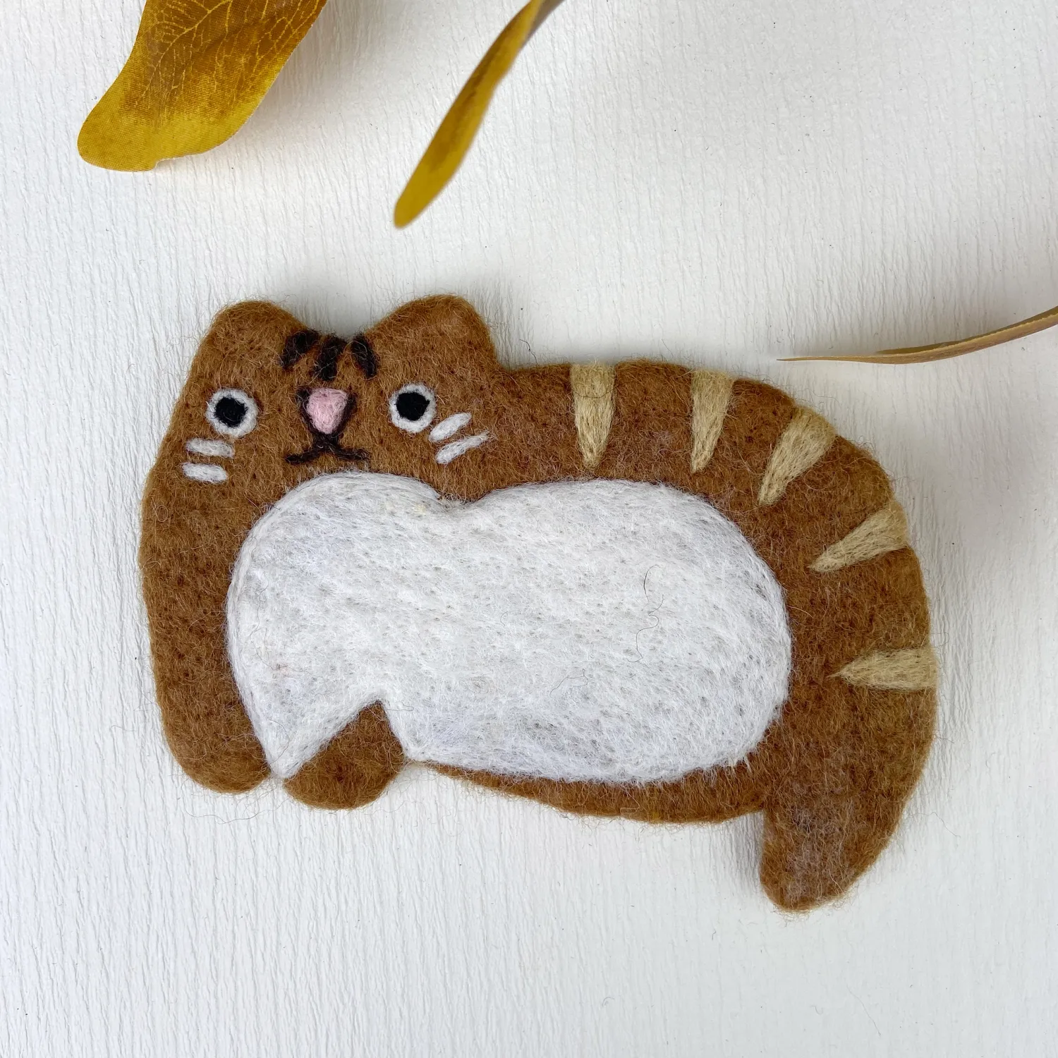 Wool Cat Coaster, Brown