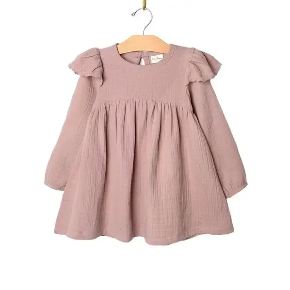 Embroid. Sleeve Dress, Lilac