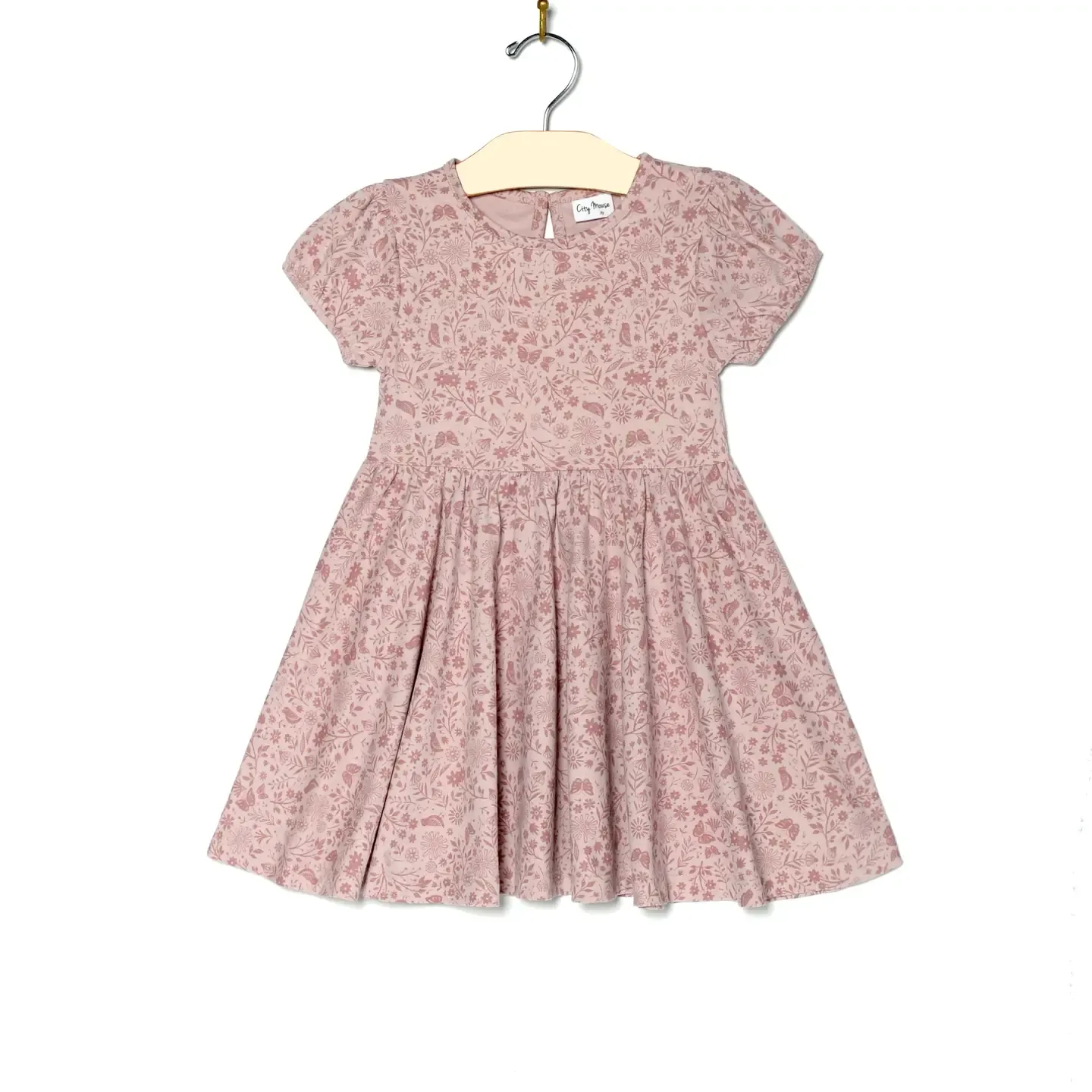 Puff Sleeve Dress, Birds &amp; Butterflies