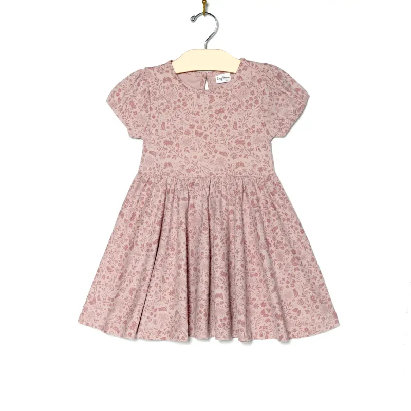 Puff Sleeve Dress, Birds &amp; Butterflies