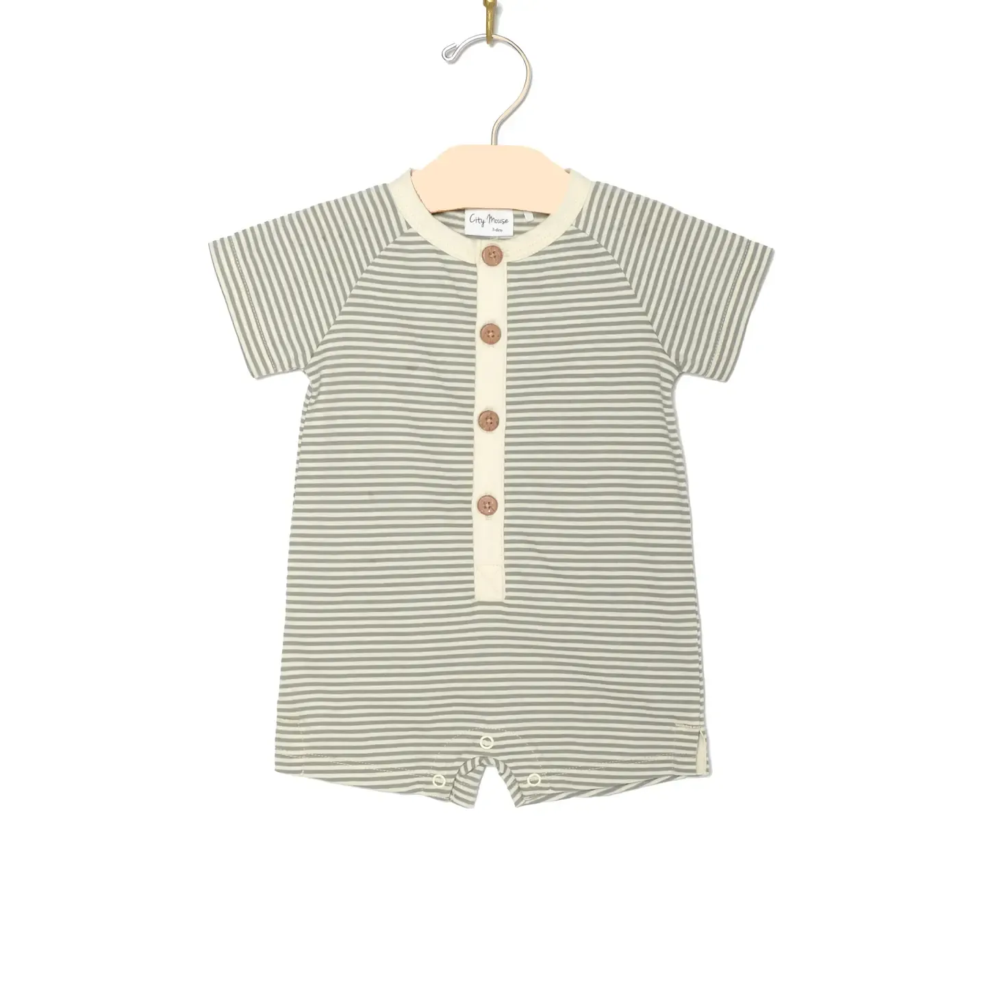 Button Romper, Striped