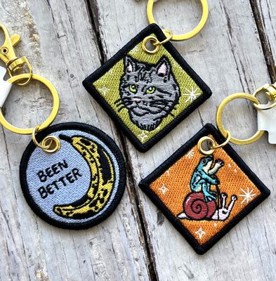 Embroidered Patch Key Chains