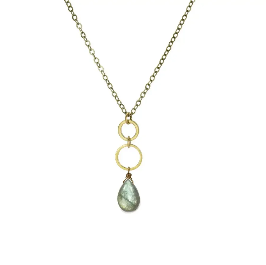 Double Circle Labradorite Necklace Double Circle Labradorite Necklace