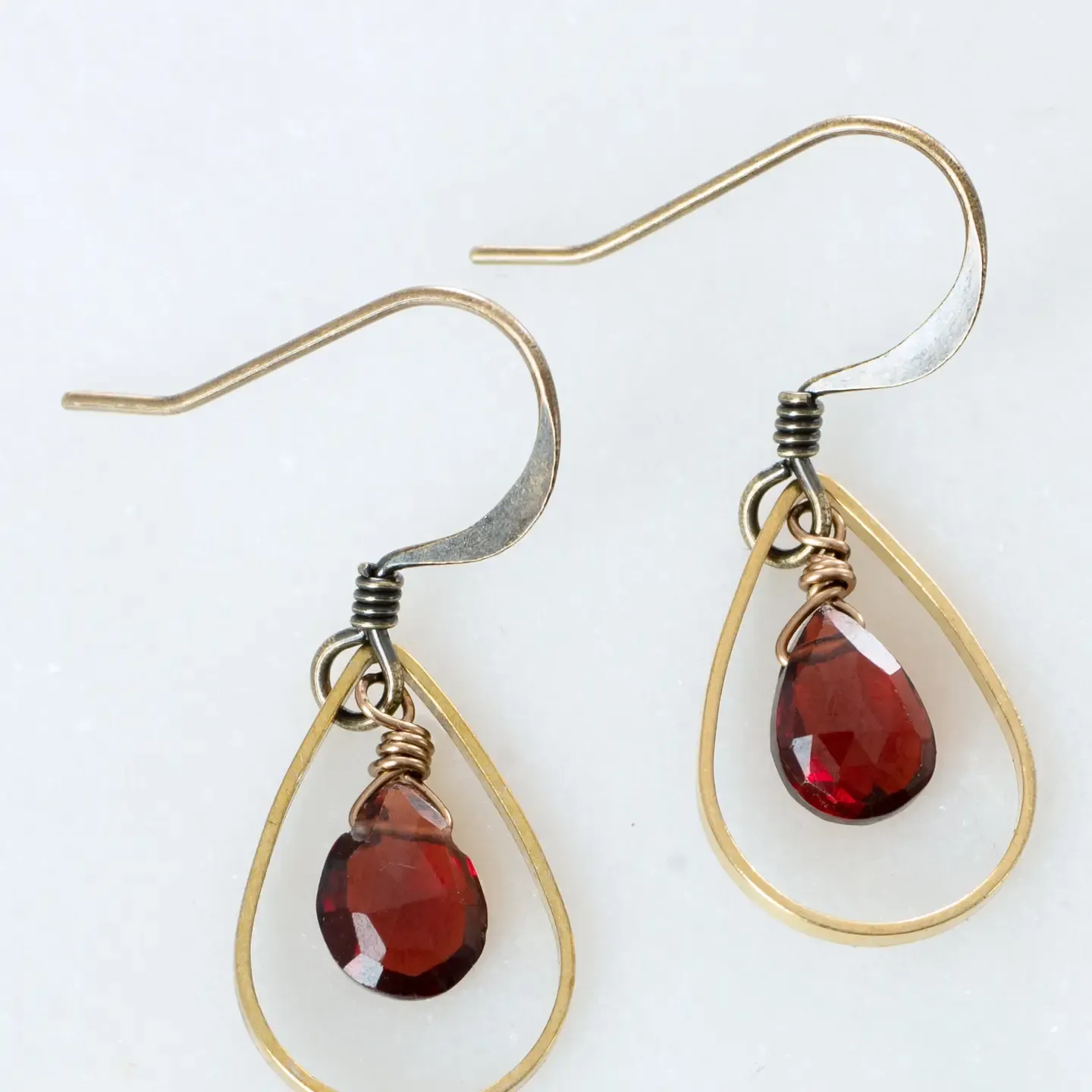 Garnet Teardrop Earrings Garnet Teardrop Earrings