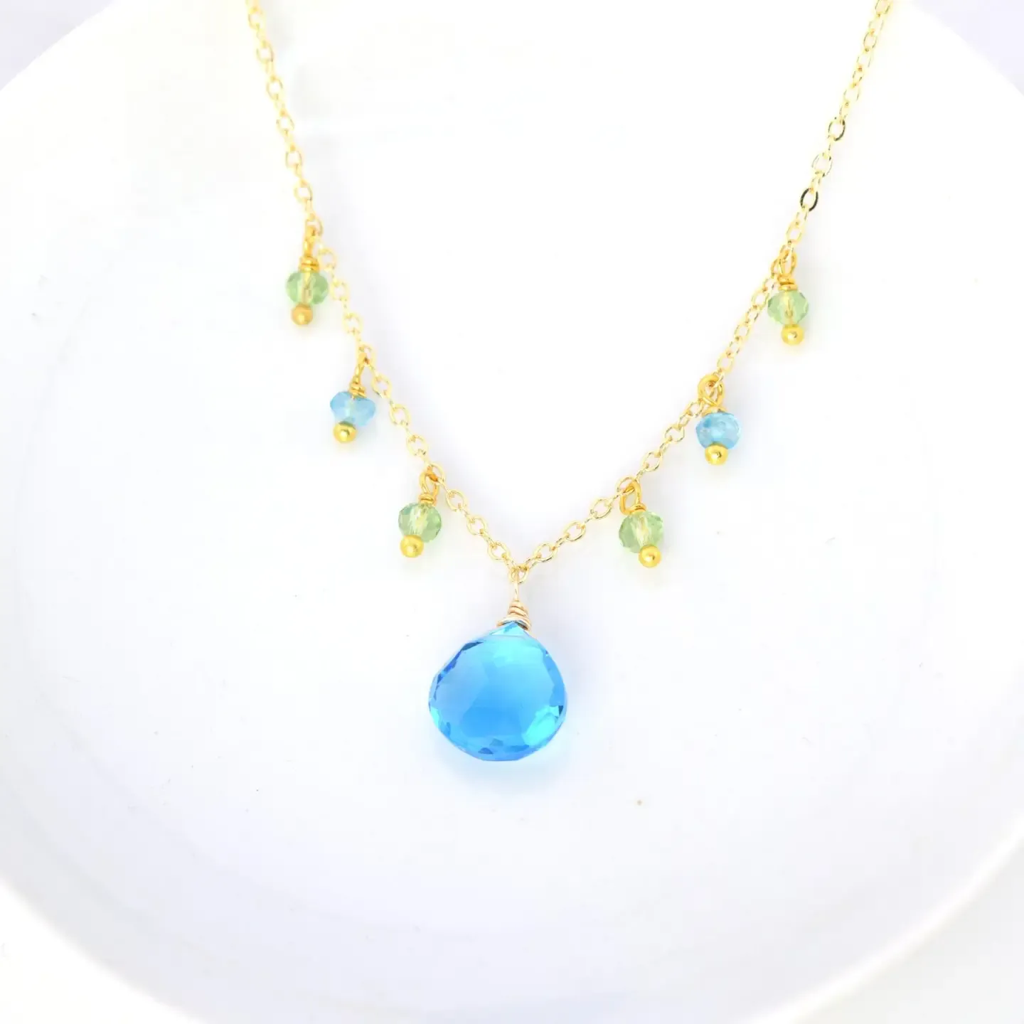 Blue Quartz Fringe Necklace Blue Quartz Fringe Necklace