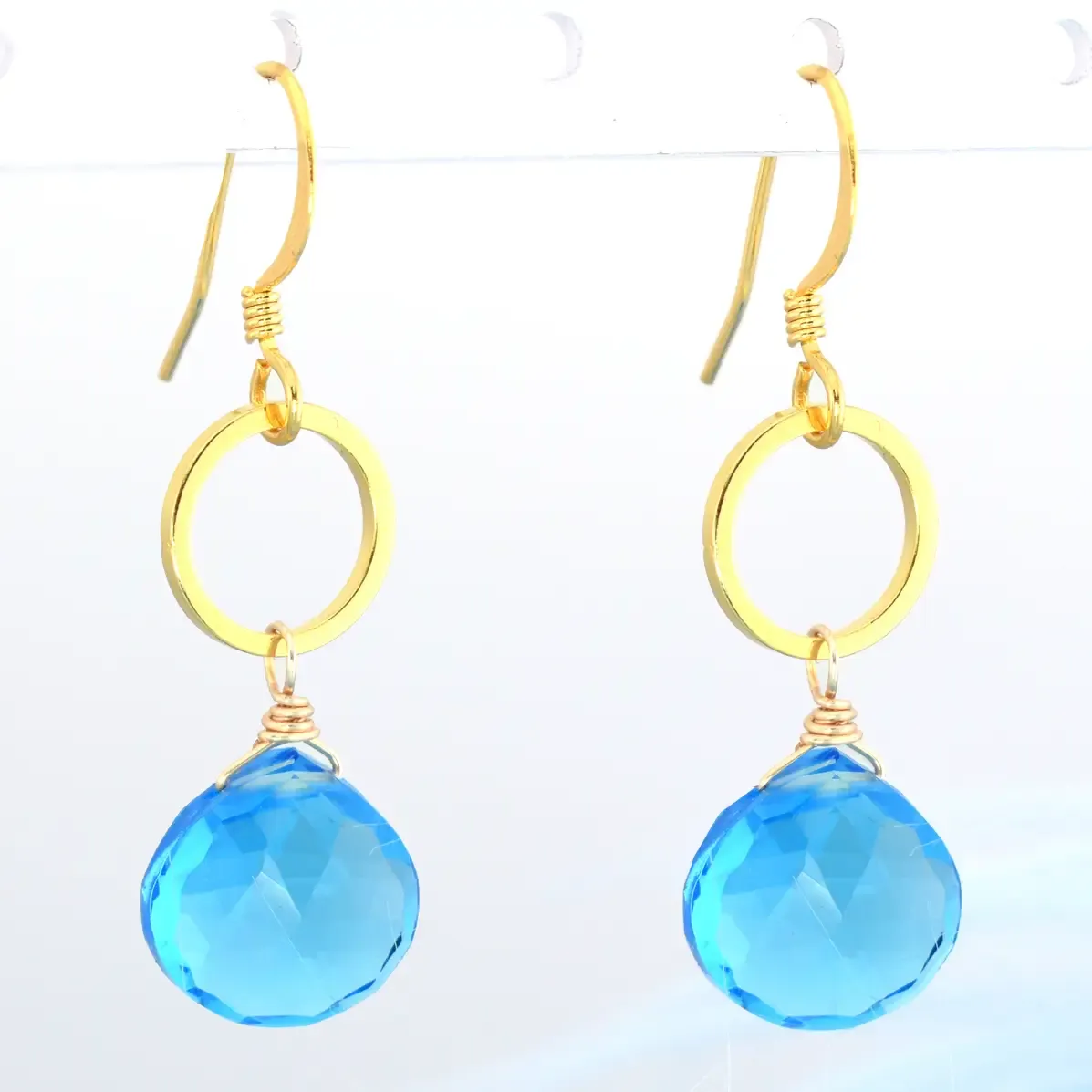 Blue Quartz Sm Circle Earring Blue Quartz Sm Circle Earring