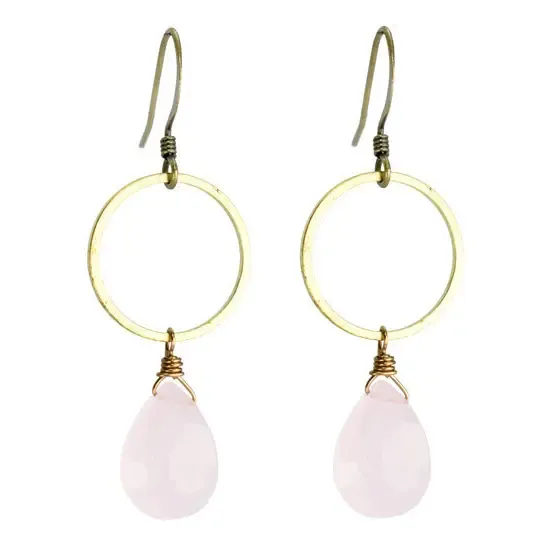 Rose Chalcedony Circle Earring Rose Chalcedony Circle Earring
