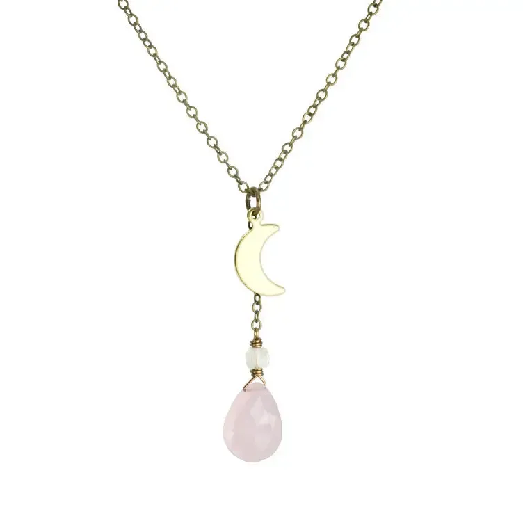 Rose Chalcedony Moon Necklace Rose Chalcedony Moon Necklace