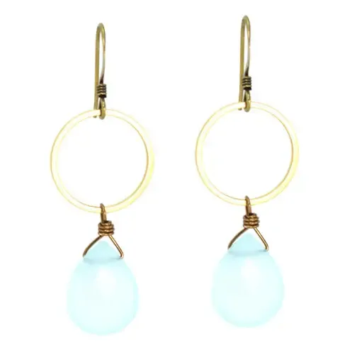 Seafoam Chalcedony Circ. Earring Seafoam Chalcedony Circ. Earring