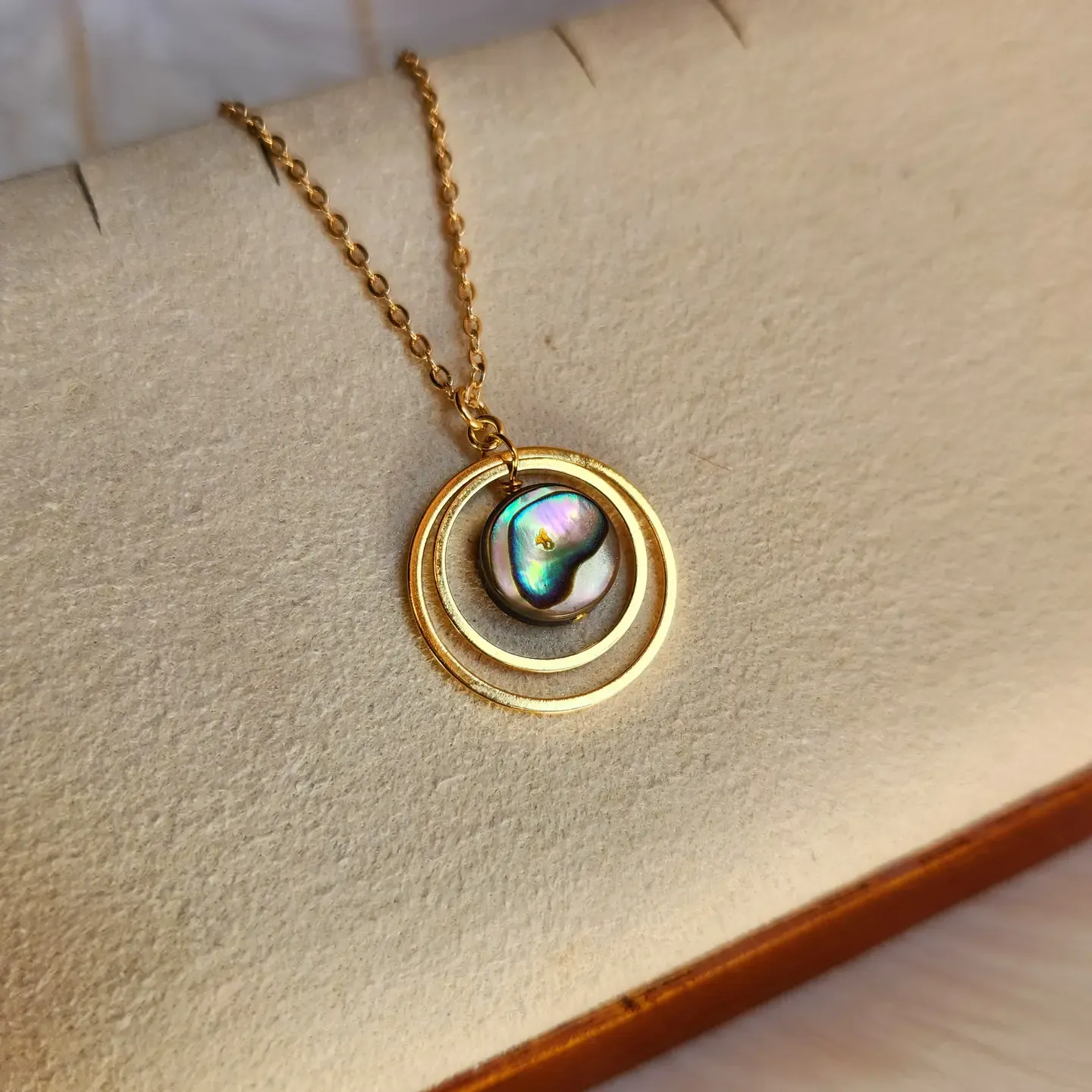 Abalone Double Circle Necklace Abalone Double Circle Necklace