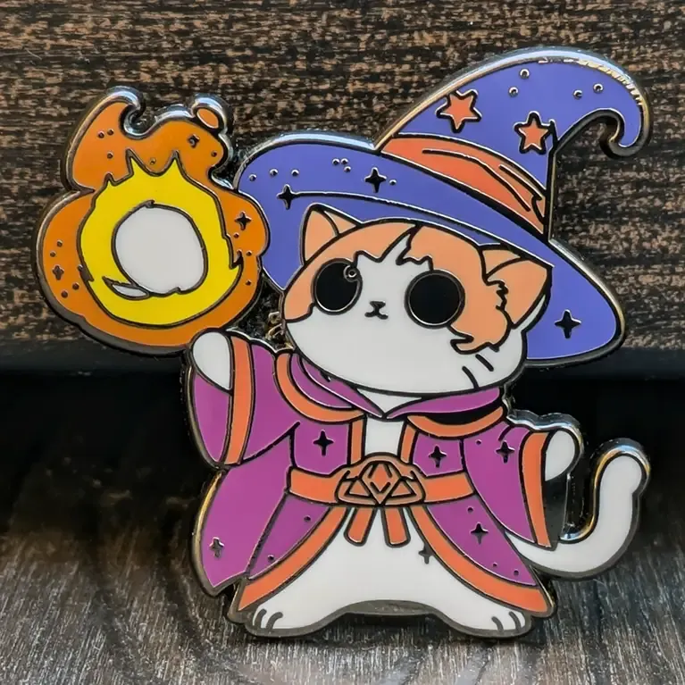 Wizard Cat Fireball Pin