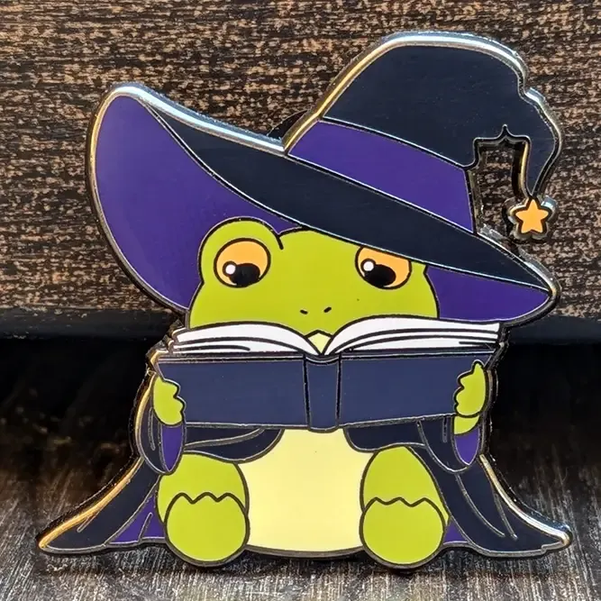 Wizard Frog Book Pin