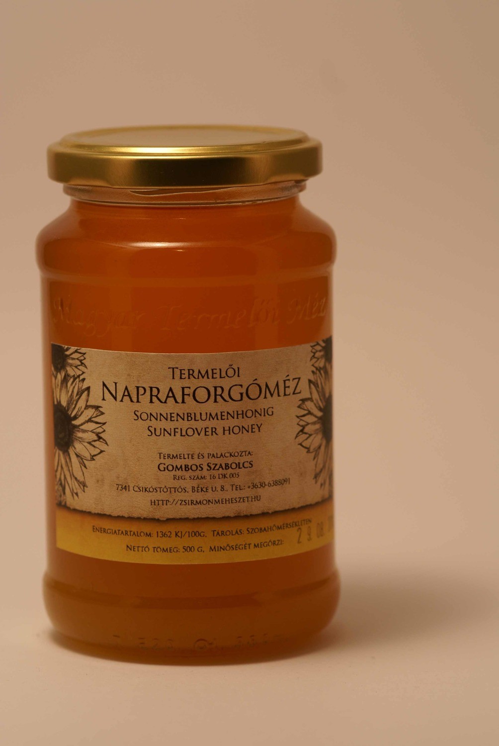 Napraforgó méz 0,5 kg