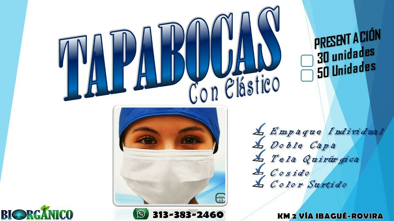 TAPABOCAS COSIDO DOS CAPAS X 50 UND
