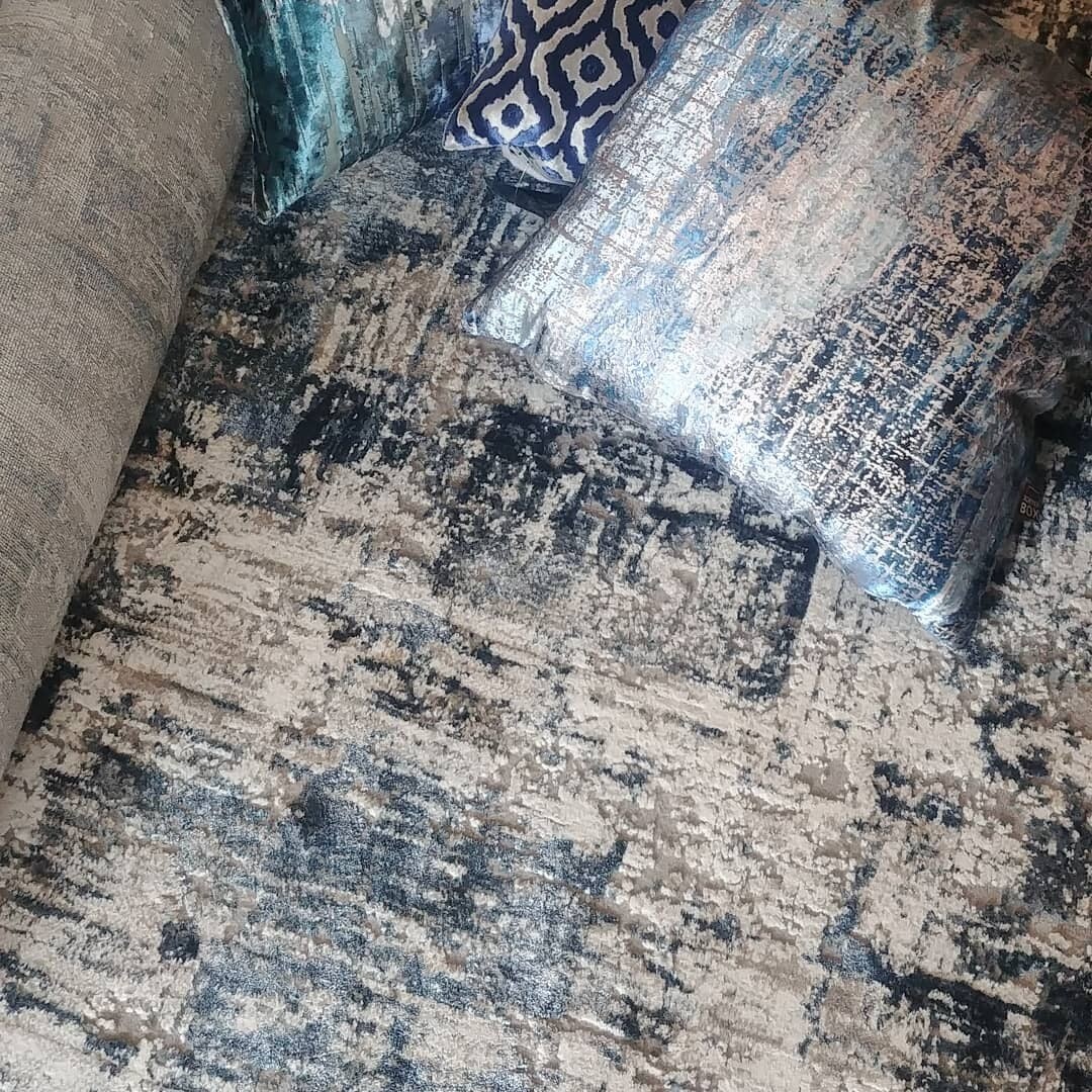 Rug Navy, Blue & Taupe