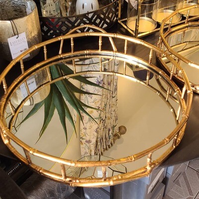 Gold Finish Mirrored Trays