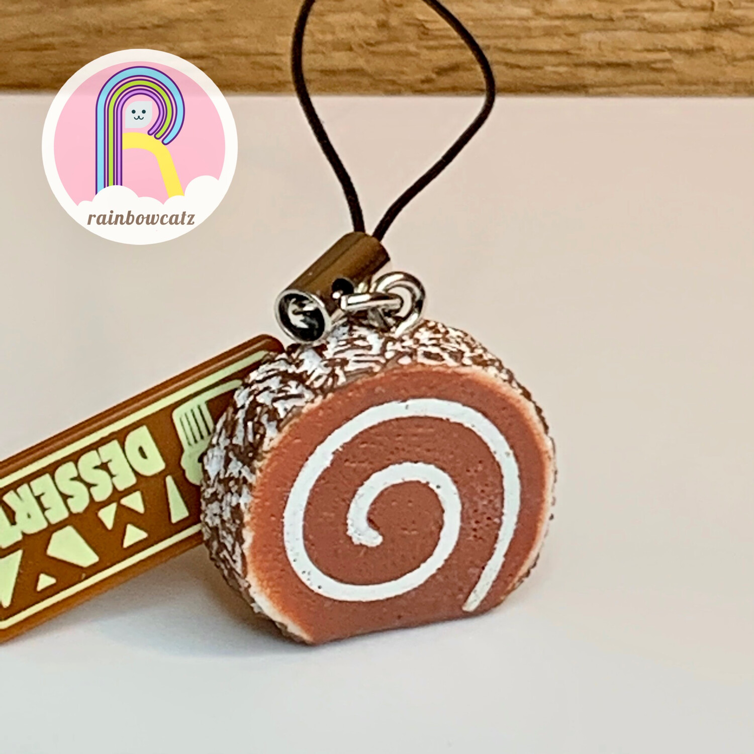 Mini Chocolate Swiss Roll Charm Strap