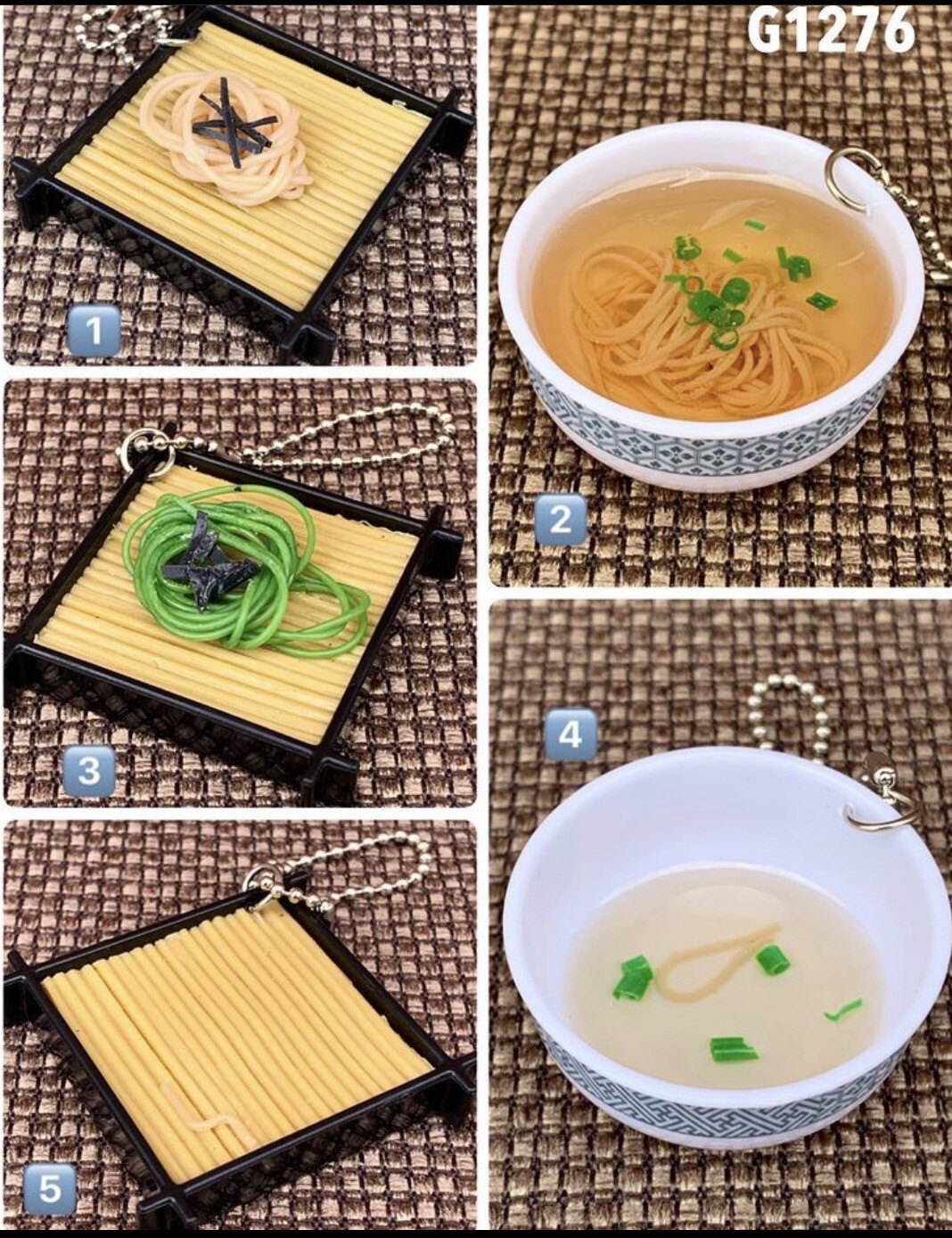KoroKoro Soba Cold Noodle Miniature Keychain, Style: #1