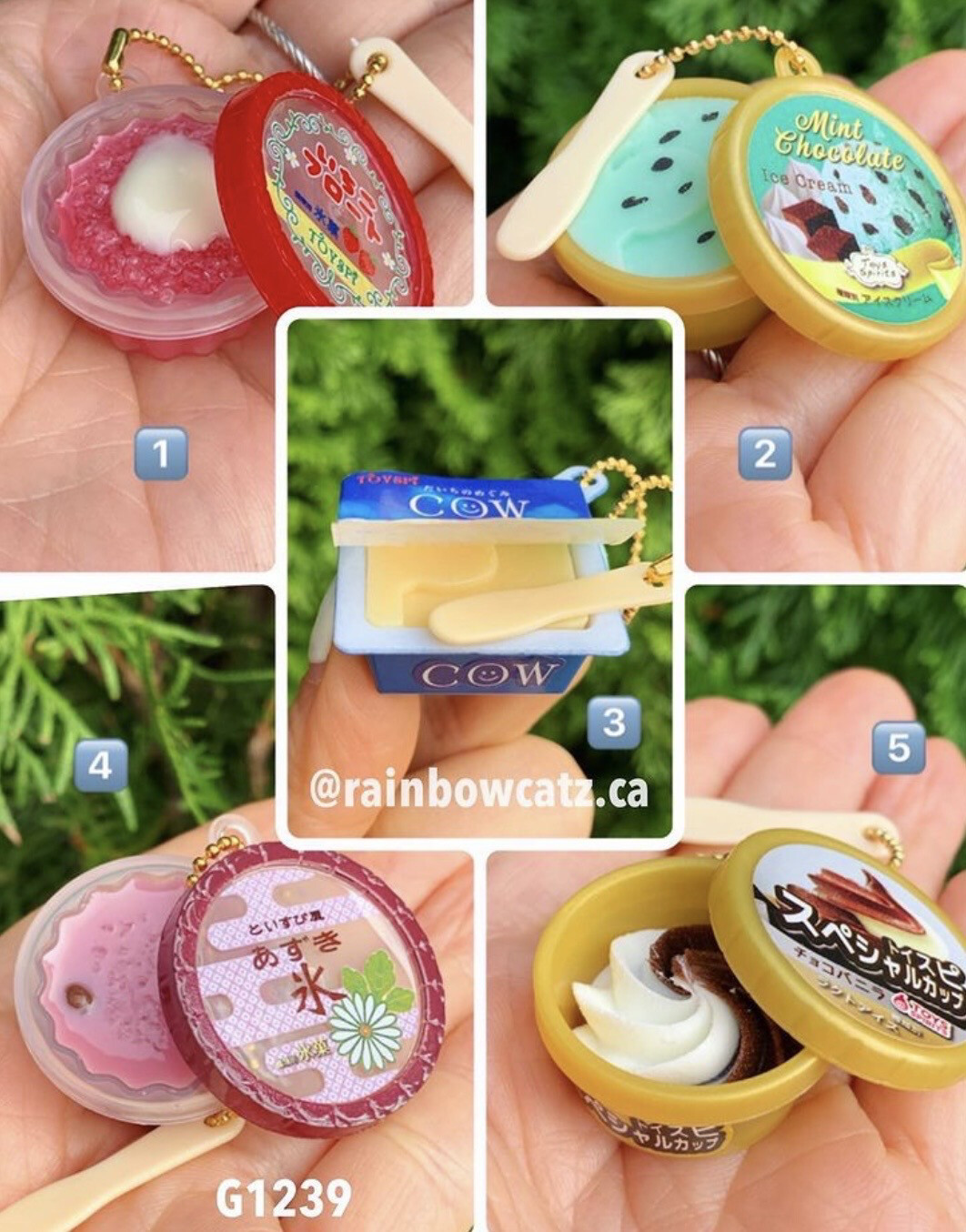 Toys Spirits Ice Cream Cup Miniature Keychain