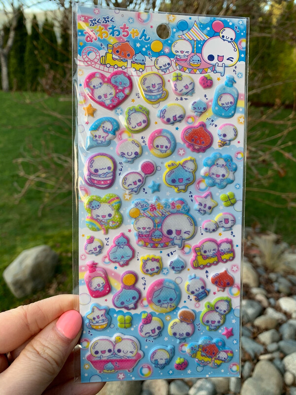 Kamio Awa Awa Bubble Chan Shimmer Sponge Sticker Sheet