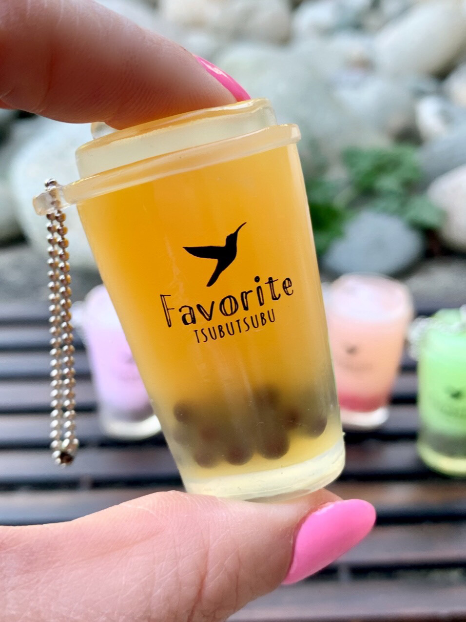 Korokoro Mini Boba Bubble Tea Water Squishy Keychain, Style: #1 Yellow (Mango)