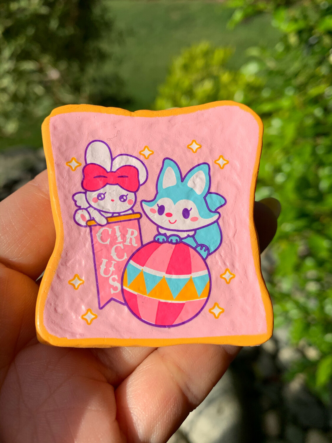 iBloom Foxy Fox Circus Mini Toast Squishy Toy, Style: Strawberry