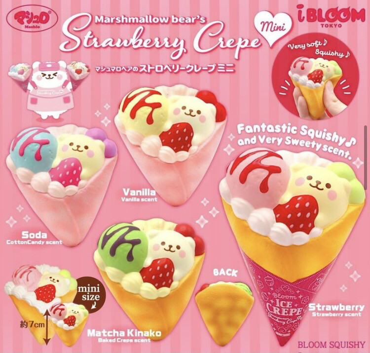 iBloom Marshmallow Bear‘s Strawberry Ice Crepe MINI Squishy