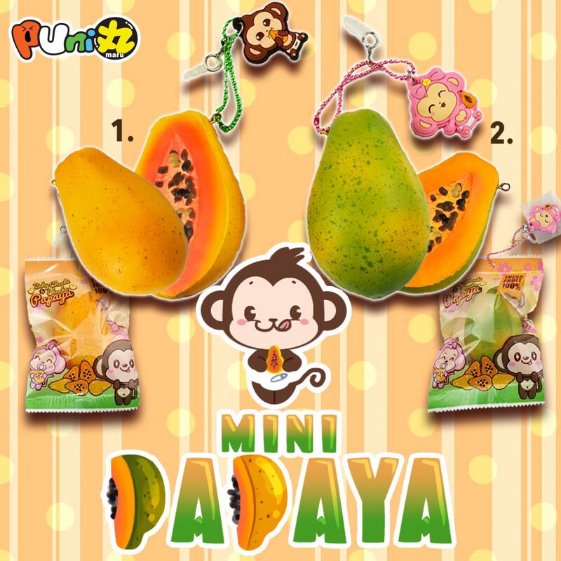Puni Maru Cheeki Cheeka Mini Papaya Squishy
