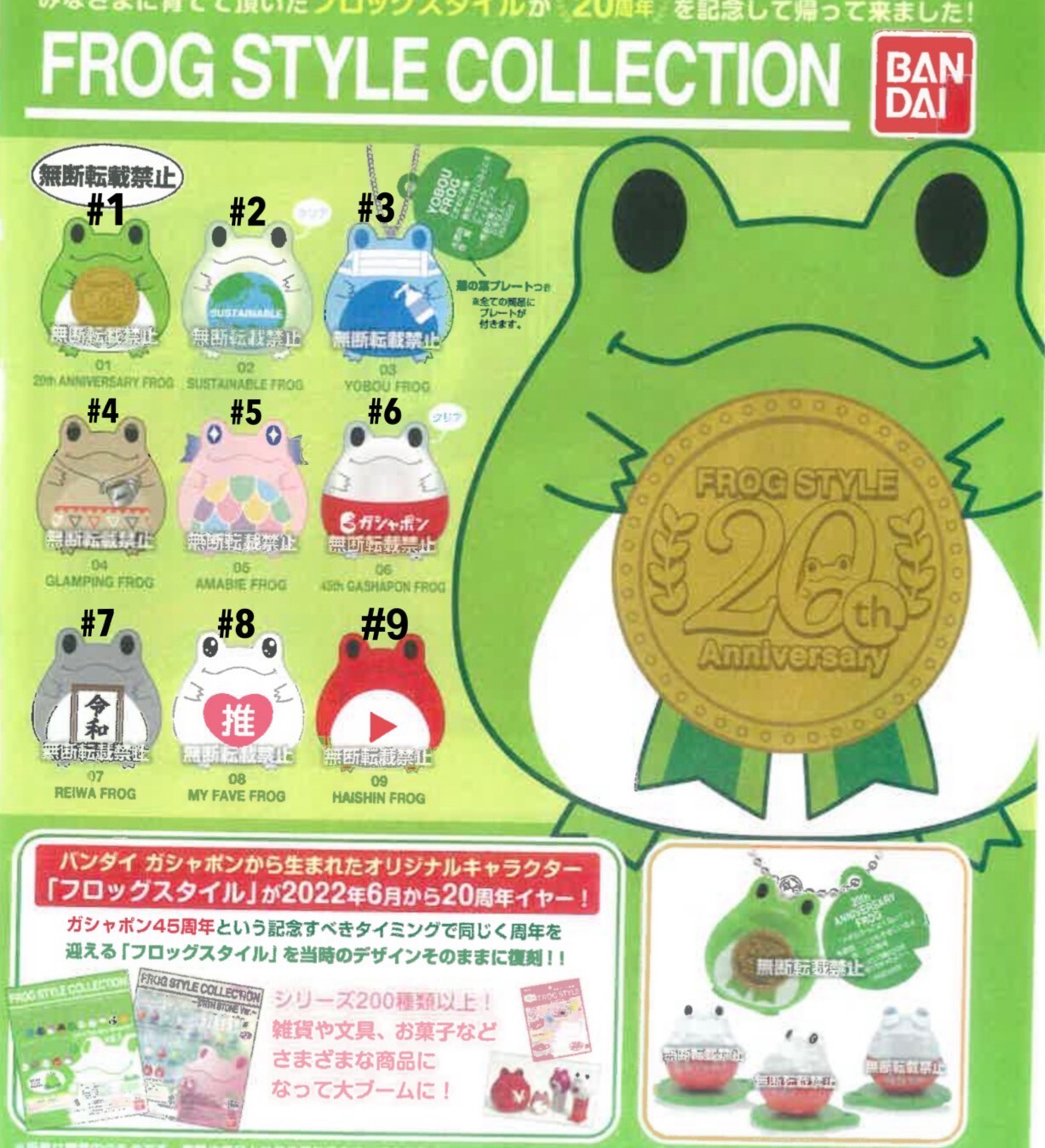 Bandai Frog Style 20th Anniversary Mascot Gashapon