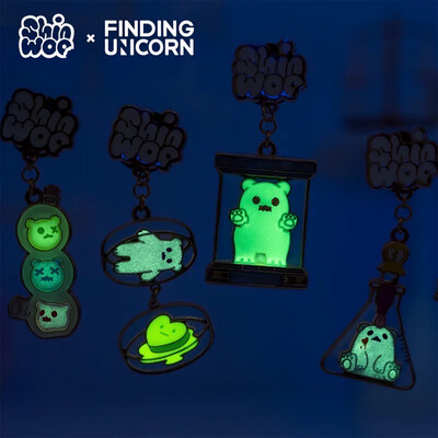 Shinwoo Ghost Bear Lovesick Lab Glow-in-the-dark Pin