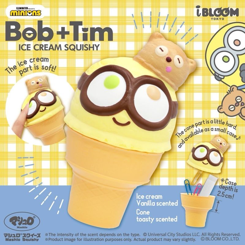 iBloom Minions Bob + Tim Ice Cream Squishy