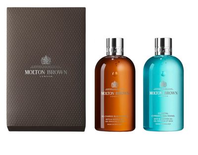 Molton Brown Woody &amp; Fresh Body Care Duo Gift Set - Re-Charge Black Pepper &amp; Coastal Cypress &amp; Sea Fennel Bath &amp; Shower Gel