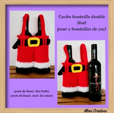 Cache bouteille double Noël