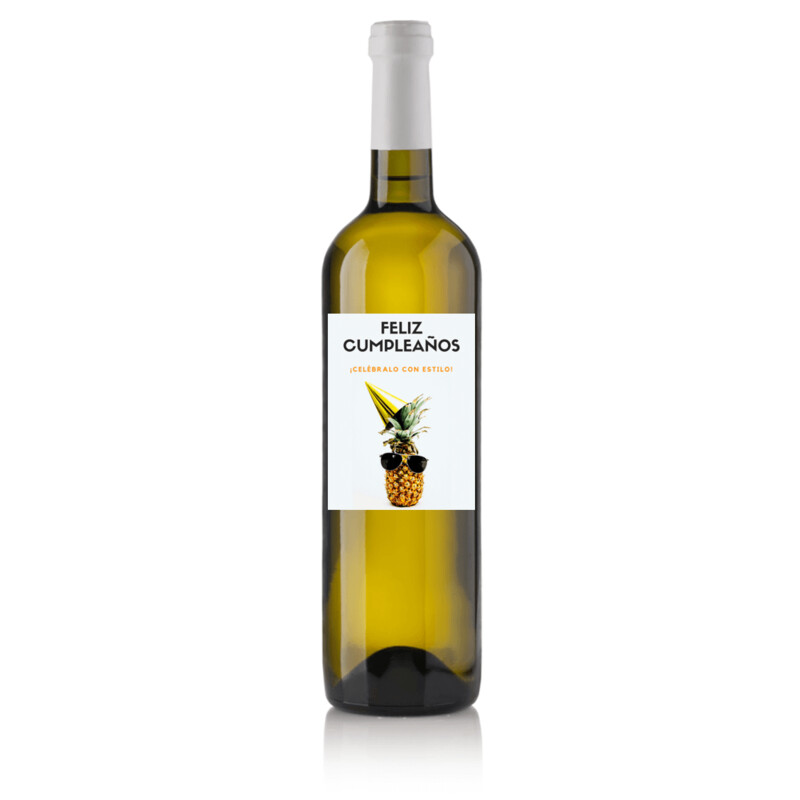 Vino para regalar en cumpleaños - Etiqueta piña