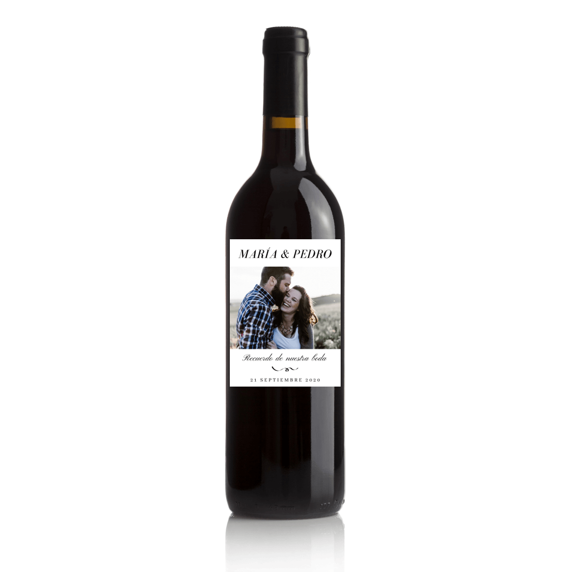 Botella de vino personalizada para eventos