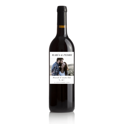 Botella de vino personalizada para eventos