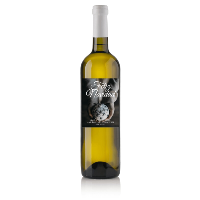 Vino para regalar en Navidad - Etiqueta bola Navidad