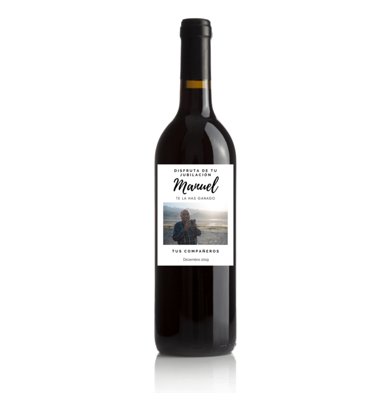 Botella de vino personalizada para jubilación