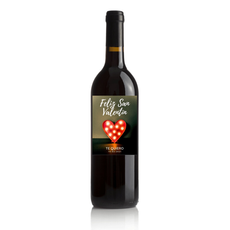 Vino para regalar en San Valentín - Etiqueta corazón